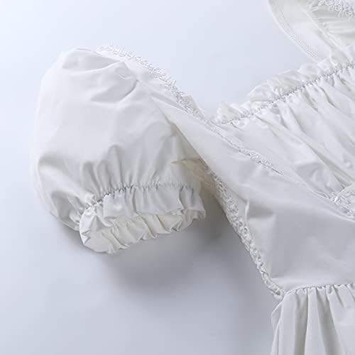 Women's Gothic Lolita Mini Dresses Vintage Punk Puff Sleeve A Line Swing Short Goth Dress